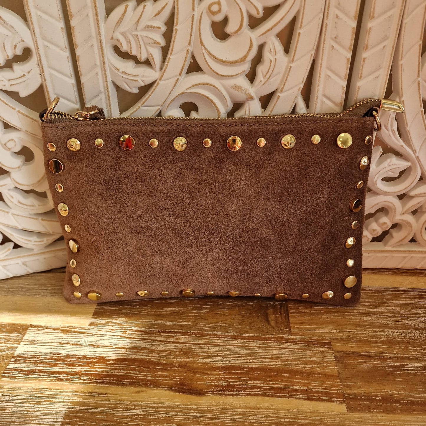 bolso bandolera tachuelas ante personalizado