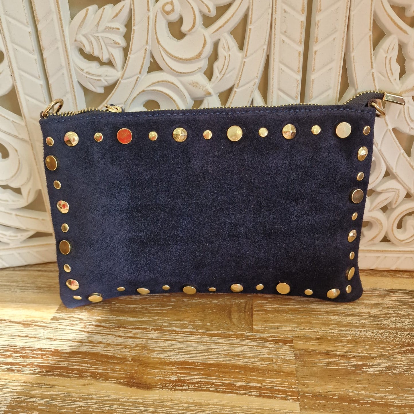 bolso bandolera tachuelas ante personalizado