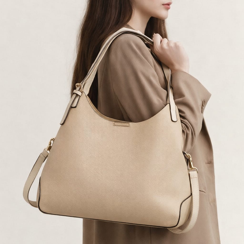 Bolso Beige de Polipiel para Mujer – Elegante y Cómodo