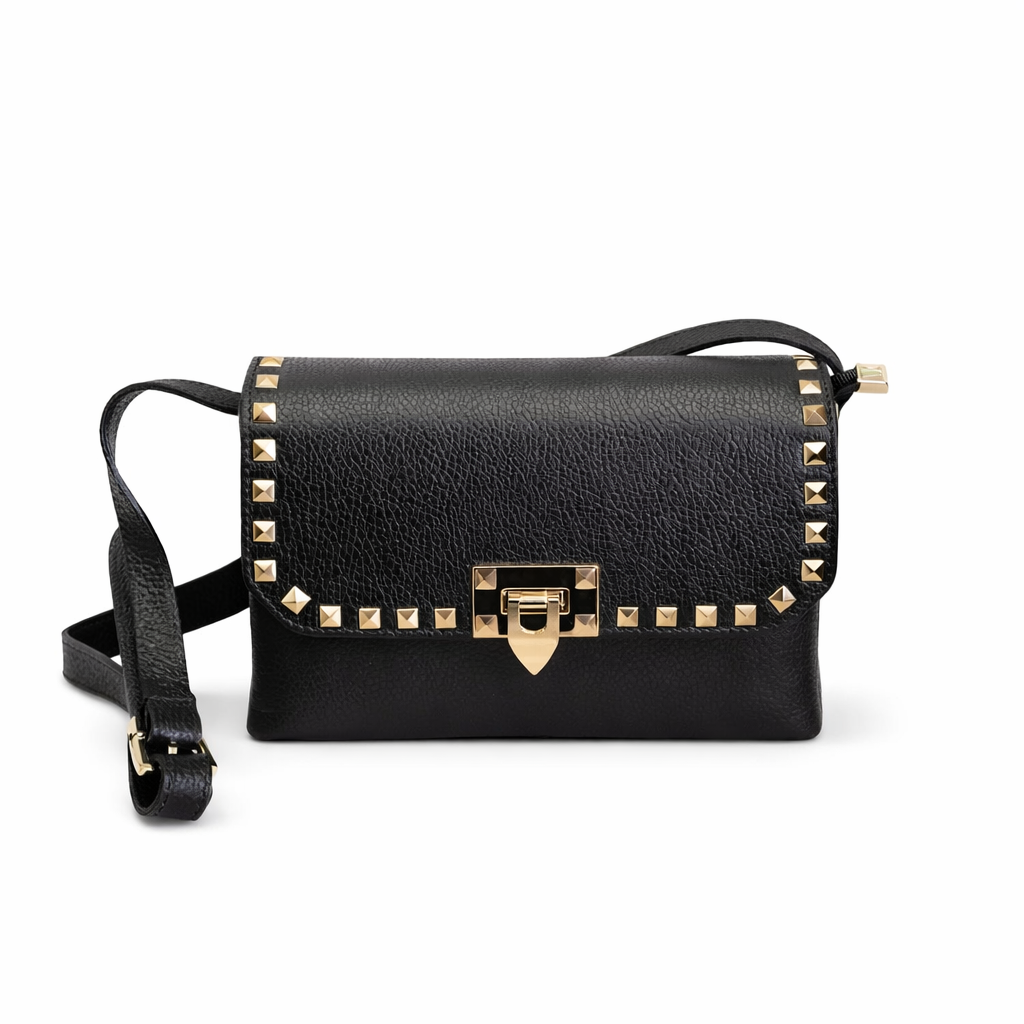 Bolso Viki de piel de vacuno con tachuelas