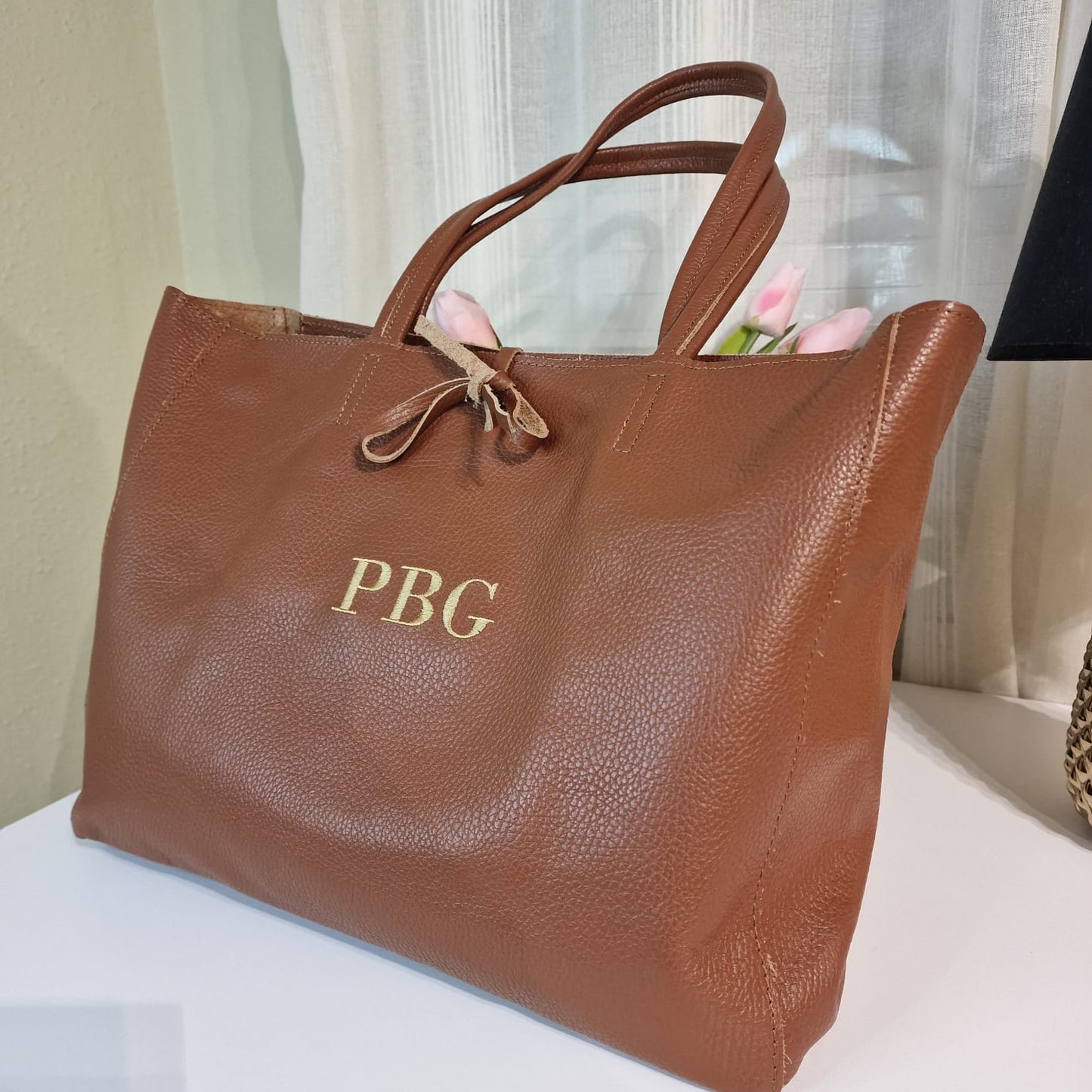 bolso de piel iniciales personalizable